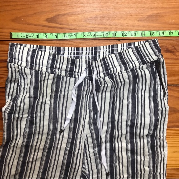 Three Dots Striped Cotton Pants, EUC, M - Picture 4 of 12